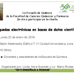 22.01.2018 Charla sobre búsquedas electrónicas en bases de datos científicas