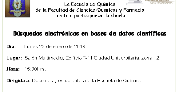 22.01.2018 Charla sobre búsquedas electrónicas en bases de datos científicas