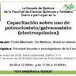 16 y 17.01.2018 Capacitación sobre uso de potenciostato/galvanostato (electroquímica)